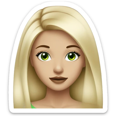 Blonde girl with black eyeliner and long lashes with green eyes sticker
