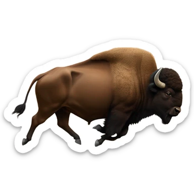 Buffalo charging at a Mormon sticker