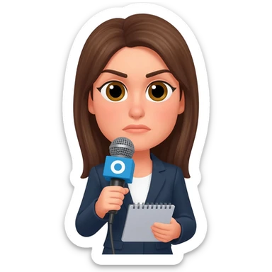 woman reporter sticker