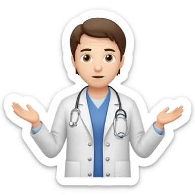 The doctor shrugging his shoulders sticker