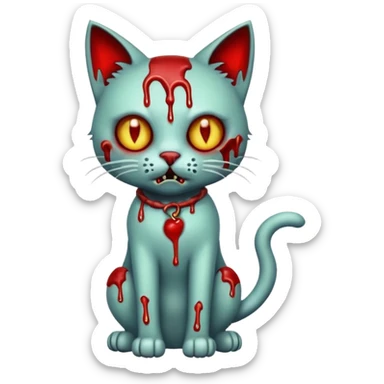 bloody zombie cat full body sticker