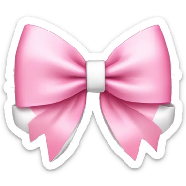Pink and white bow sticker