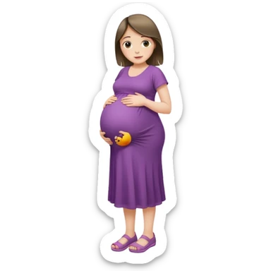 A girl pregnant full body, please. shoes sticker