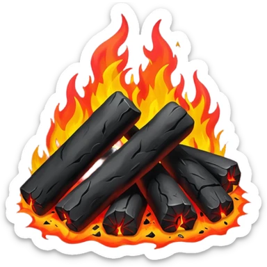 Red and black with fire with coal, hell view sticker
