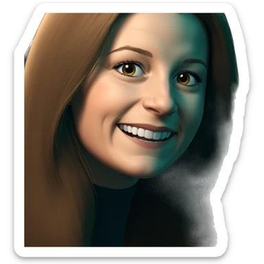 smiling girl with long hair sticker