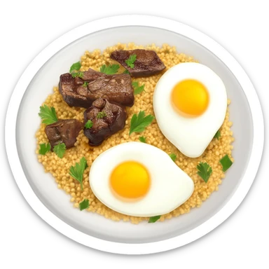 plate of couscous with meat and eggs sticker