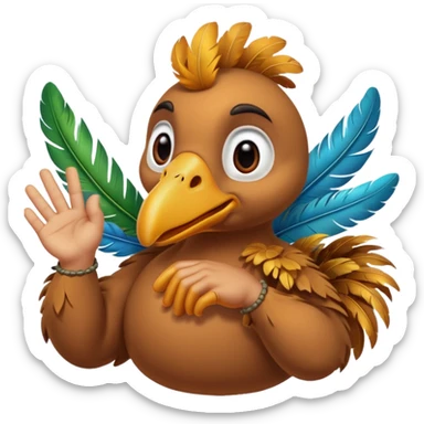 dodo crossing fingers for good luck sticker