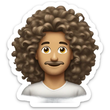 Man with a lot of hair sticker