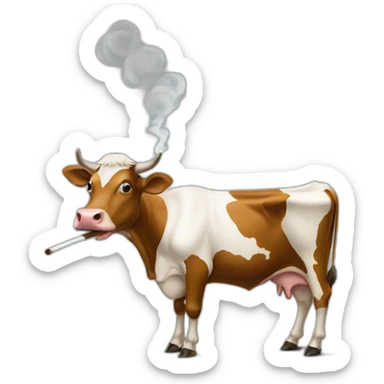 Cow smoke cigarettes sticker
