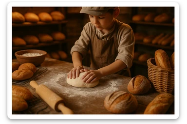 Sartaroshxonada ishlayotgan o'mirin yoshli bola yuzi ko'rinmasin sticker