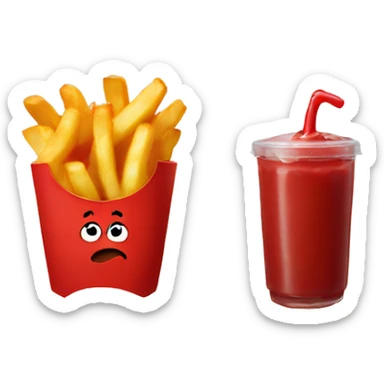Fries and ketchup sticker