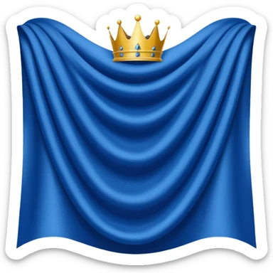 Wave Banner — blue cloth + white crest,Royal Banner. sticker