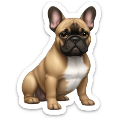 Select French bulldog light brown and black sticker