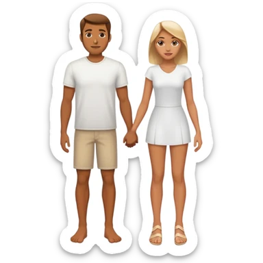 american pair men and woman photorealistic standing on feet sticker