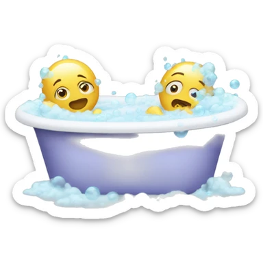 bath tub filled with bubbles sticker