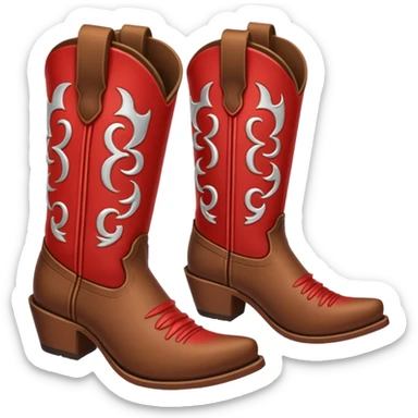 Red and brown cowgirl boots emoji sticker