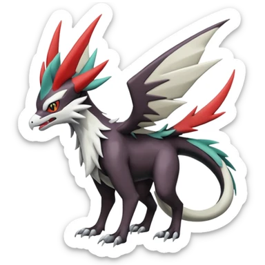 Noivern-Mightyena-Silvally-Fakémon-hybrid-creature (full body)  sticker