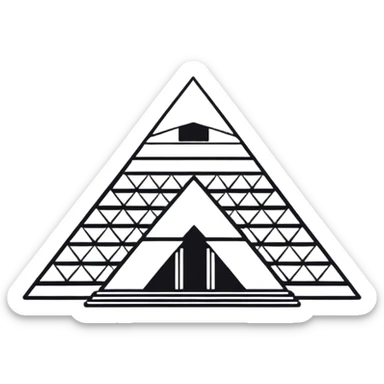 now u want a sticker black an white with louvre museum and he pyramide sticker