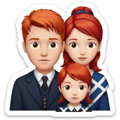 scottish family with son and daughter sticker