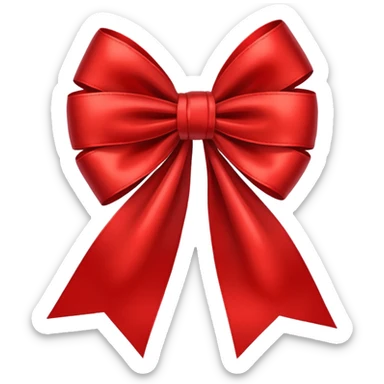 Red christmas bow sticker