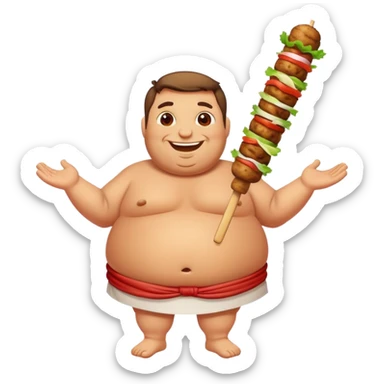 kebab with fat guy sticker
