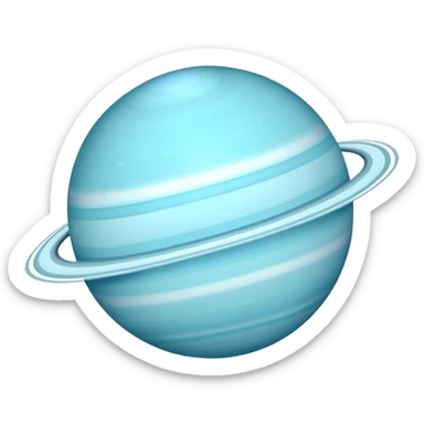 planet Uranus with rings sticker