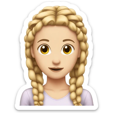 White girl with small braids sticker