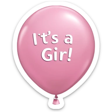 A light pink balloon with a text "it's a girl" on it sticker