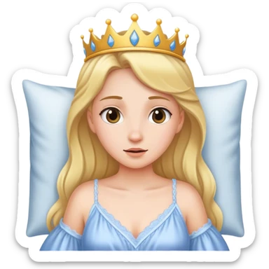 princess waking up from bed sticker