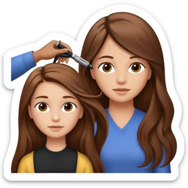 Girl getting hair done sticker
