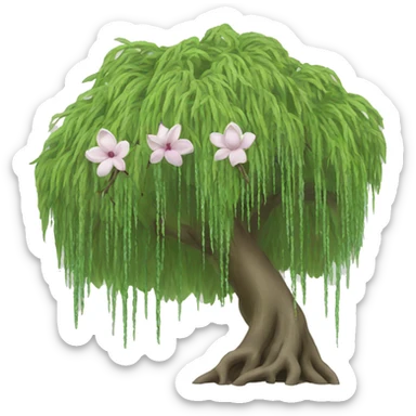 weeping willow and a magnolia tree combined  sticker