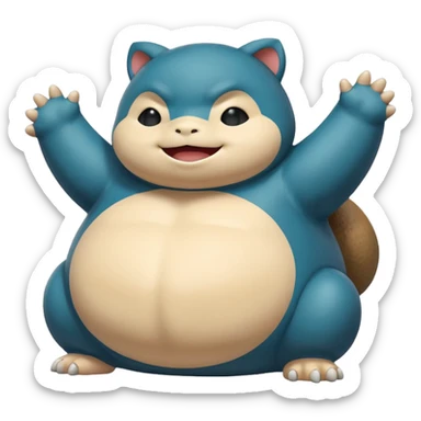 Happy new year Snorlax icon sticker