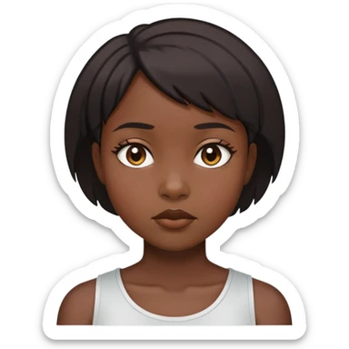 black go black girls head sticker