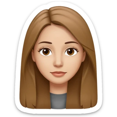 a woman in her 30´s, light skin with medium brown straight hair, long hair. Gray eyes. No eyeglasses. sticker