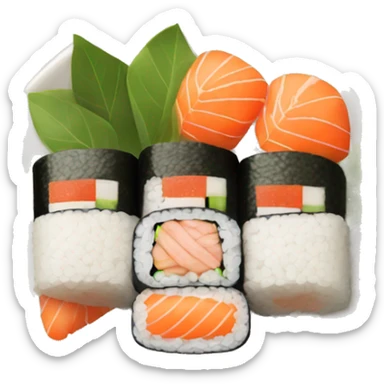 a full plate of sushi sticker