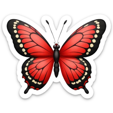 Red and black butterfly sticker