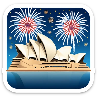 Sydney Opera House with fireworks sticker
