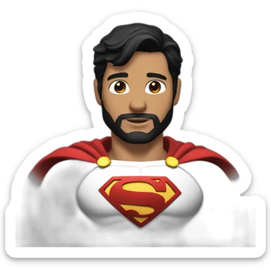 One Superman black hair and beard with cape sticker