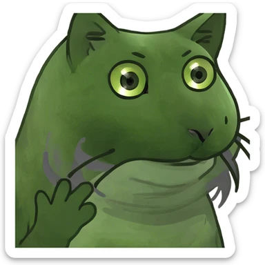 Gray long haired green eyed cat sticker
