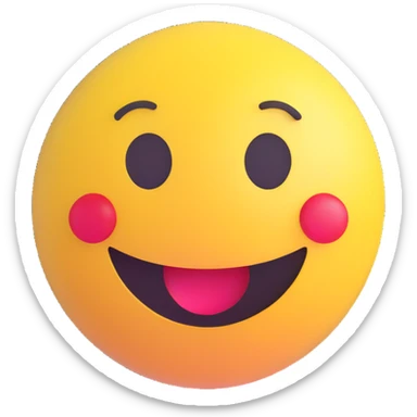 3D smiley emoji, round shape, sparkling face, with the text "fullos" sticker