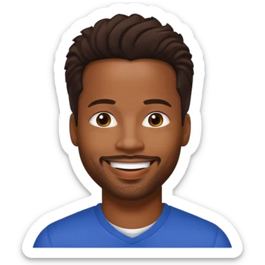 Shawn Wayans with dark brown hair sticker