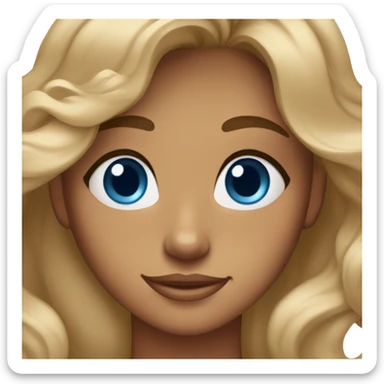 tan skin, blue eyes, wavy hair, tall, few freckles, zoomed out sticker