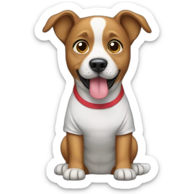 dog with t-shirt sticker