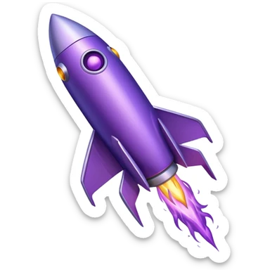 purple rocket purple flame sticker