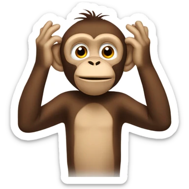 Monkey’s both hands over its head sticker