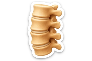 rappresenta con 3 emoji stile iphone di un piccolo tratto di spina dorsale, iperealistico 4k sticker