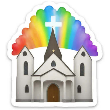 Rainbow church sticker