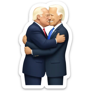Donald Trump hugging Joe Biden sticker