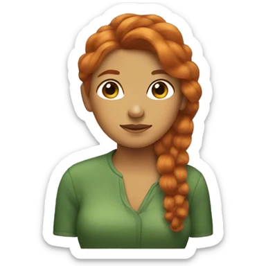 Turtle emoji with ginger woman hair sticker