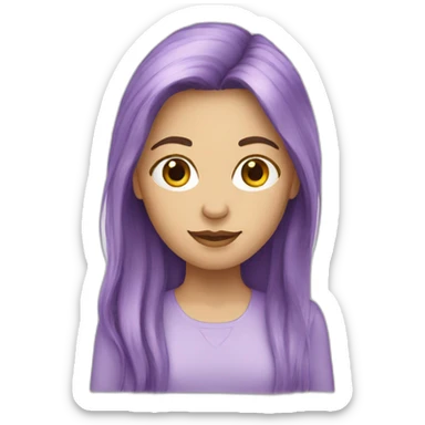 white-woman-with-long-purpl—hair sticker